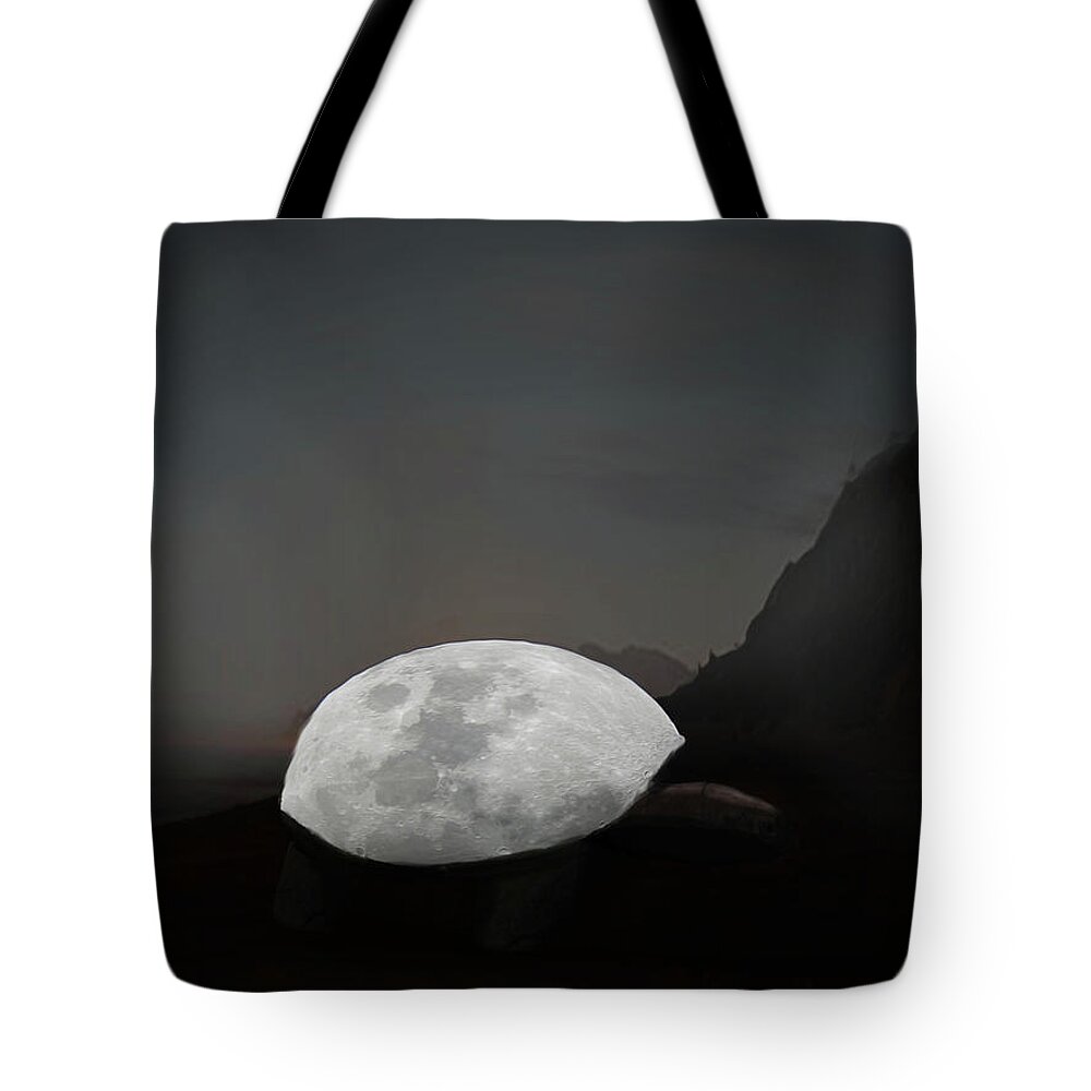 Landscape. Moon Tote Bag featuring the digital art Moontoise by Keshava Shukla