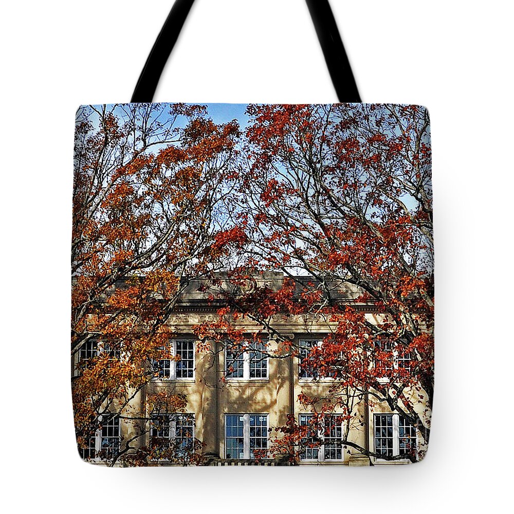 Courthouse Tote Bag featuring the photograph Moore County Courthouse In Autumn by Lydia Holly