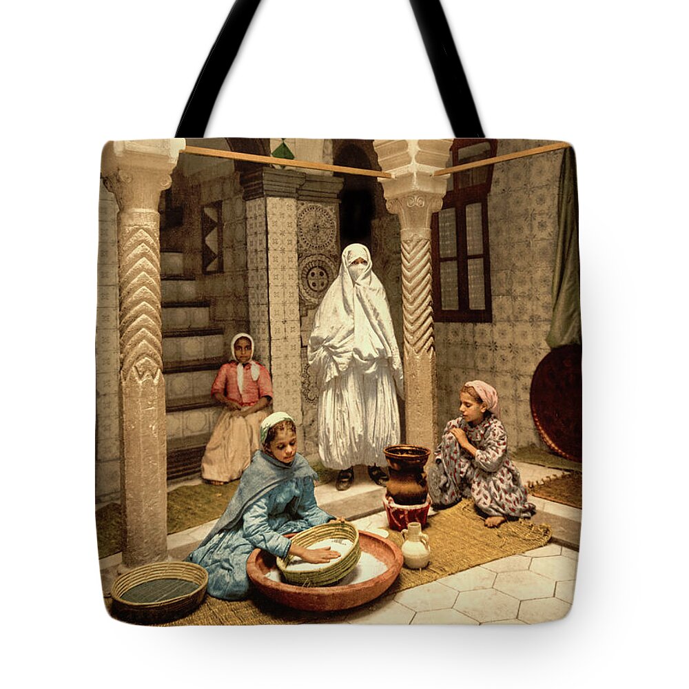 Algeria Tote Bag featuring the photograph Moorish Women in Algiers by Carlos Diaz