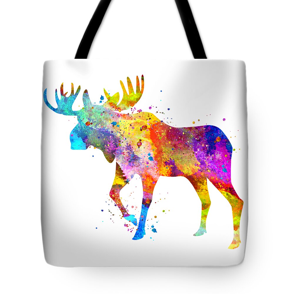 Moose Tote Bag featuring the painting Watercolor Moose by Zuzi 's