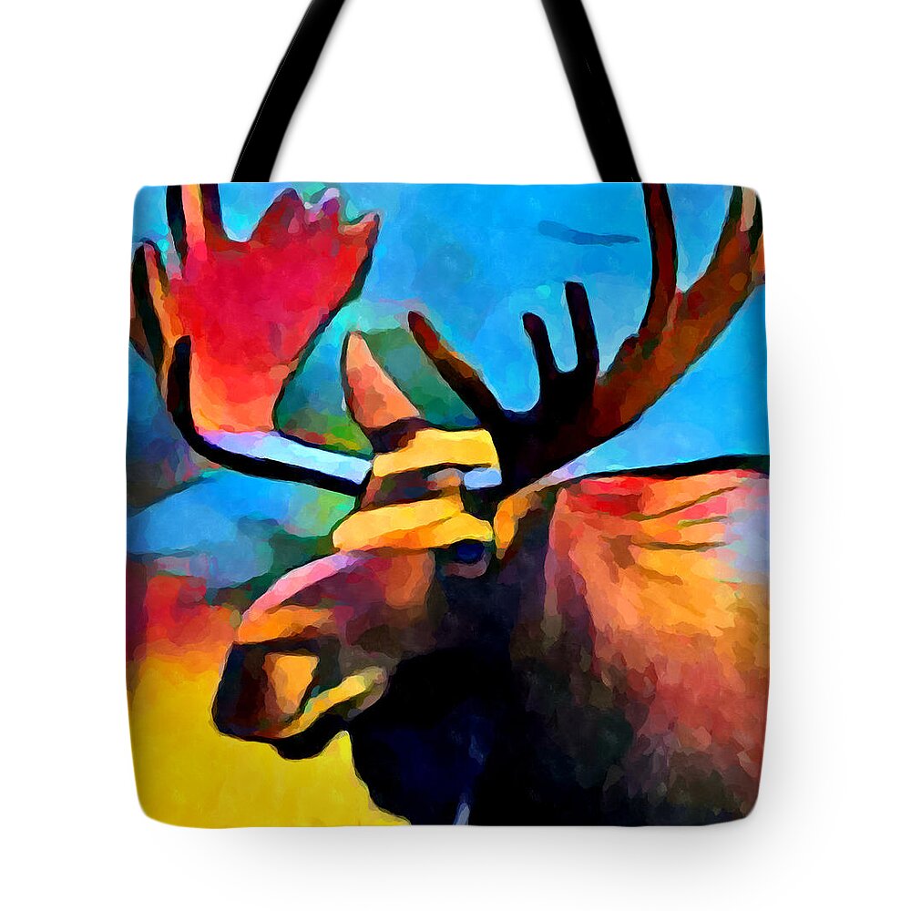 Moose Tote Bag featuring the painting Moose by Chris Butler