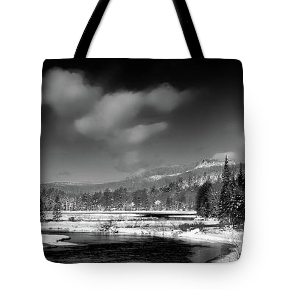 Landscapes Tote Bag featuring the photograph Moose River Snowscape by David Patterson