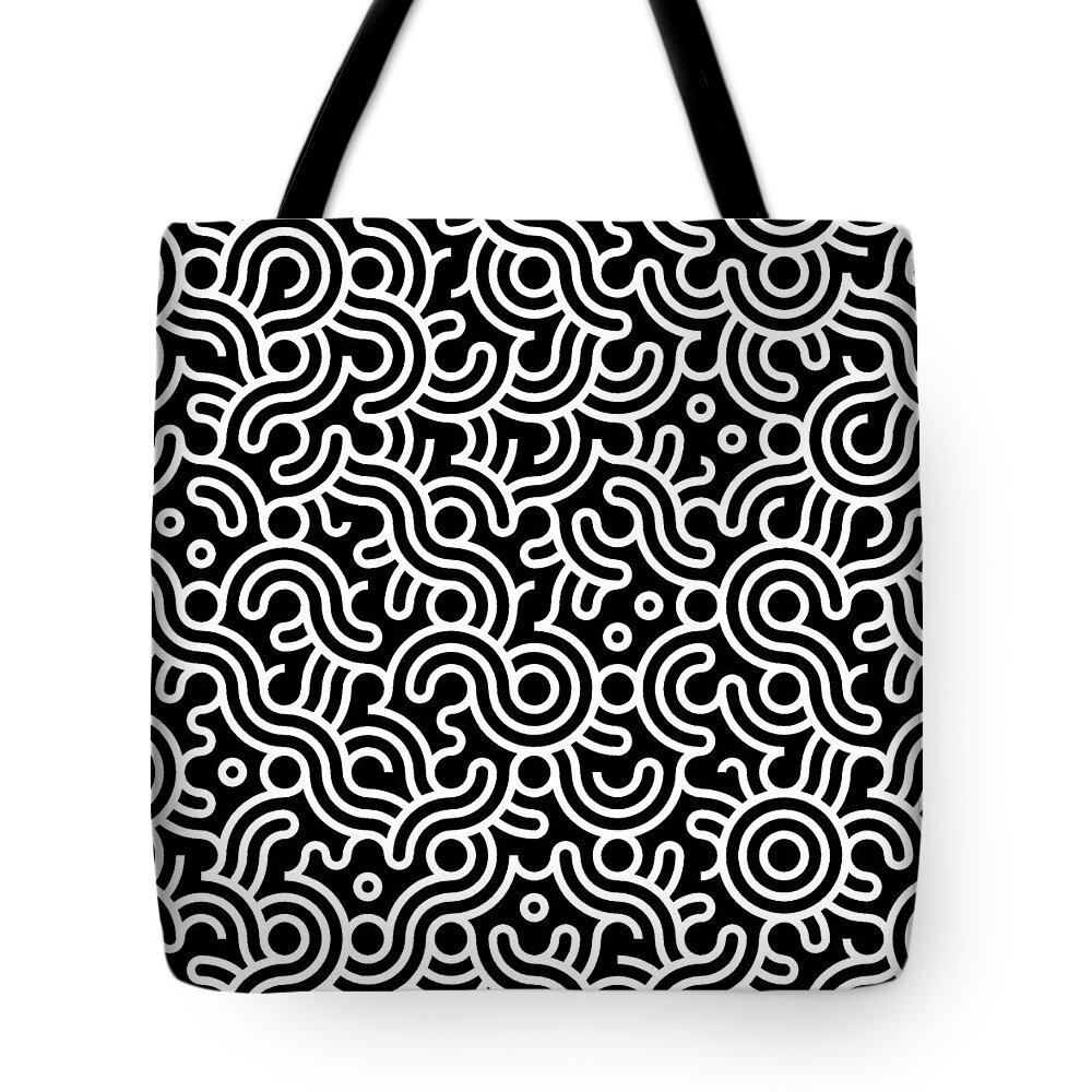 Paths Tote Bag featuring the digital art More Paths IVa by Robert Krawczyk