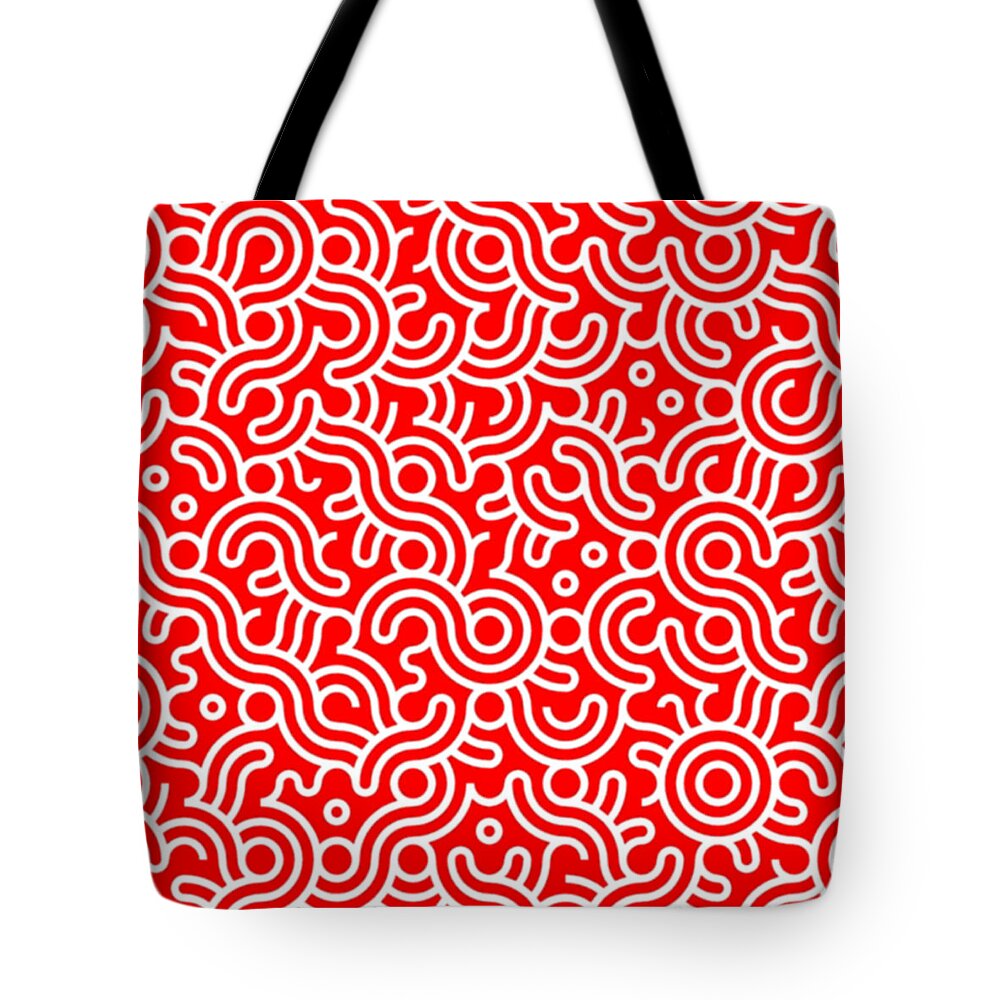 Paths Tote Bag featuring the digital art More Paths IVb by Robert Krawczyk