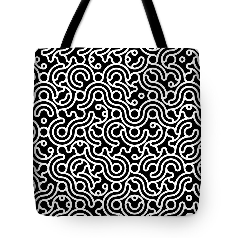 Paths Tote Bag featuring the digital art More Paths VIIa by Robert Krawczyk