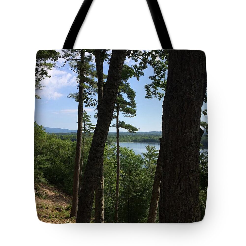 Landscape Tote Bag featuring the photograph Morning at Mirror Lake by Anjel B Hartwell