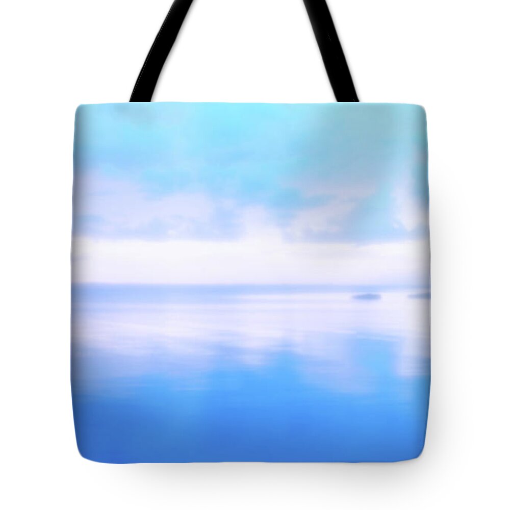 Morning By The Sea Tote Bag featuring the digital art Morning By the Sea by Randy Steele