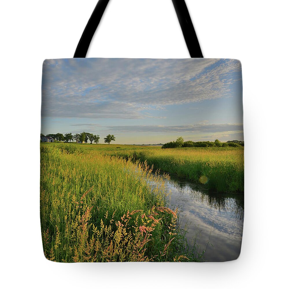 Glacial Park Tote Bag featuring the photograph Morning Comes to Glacial Park by Ray Mathis