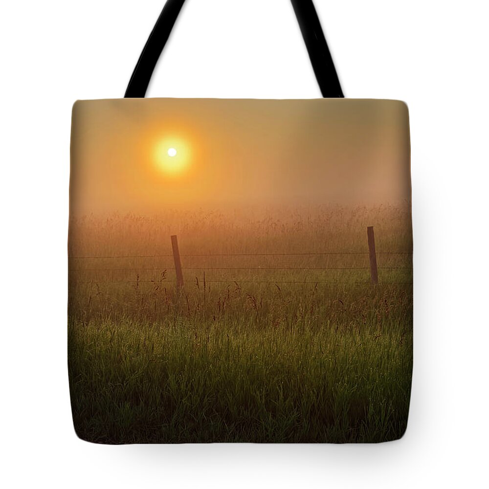 Prairie Tote Bag featuring the photograph Morning Dew by Dan Jurak