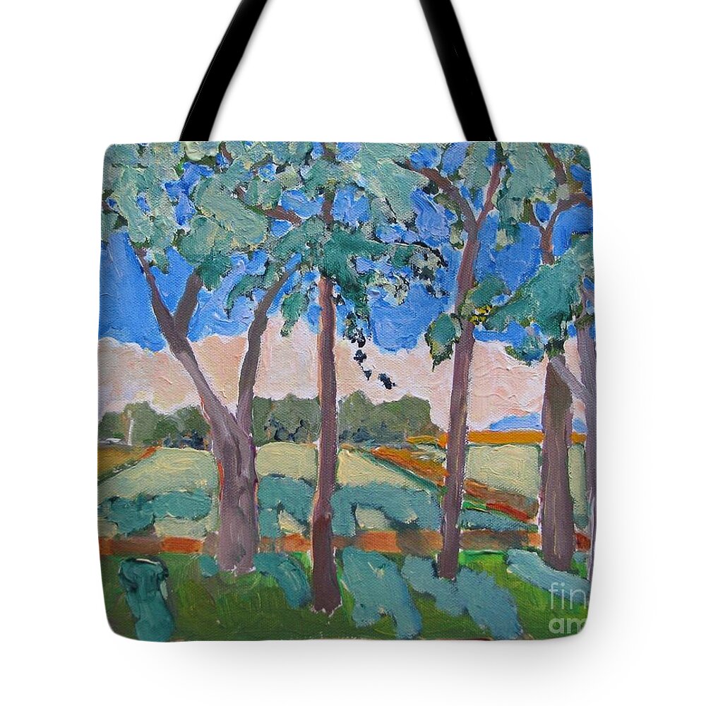 Midwest Tote Bag featuring the painting Morning Fields by Rodger Ellingson