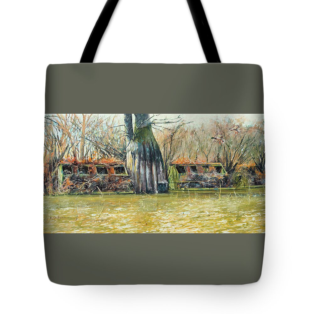 Little Basin Tote Bag featuring the painting Morning Flight At Little Basin by Bill Jackson