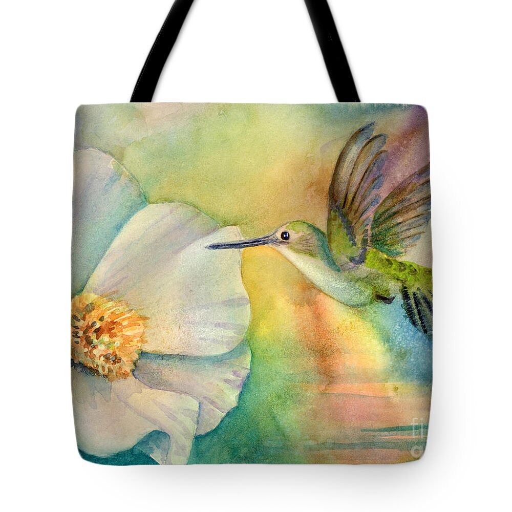 Hummingbird Tote Bag featuring the painting Morning Glory by Amy Kirkpatrick