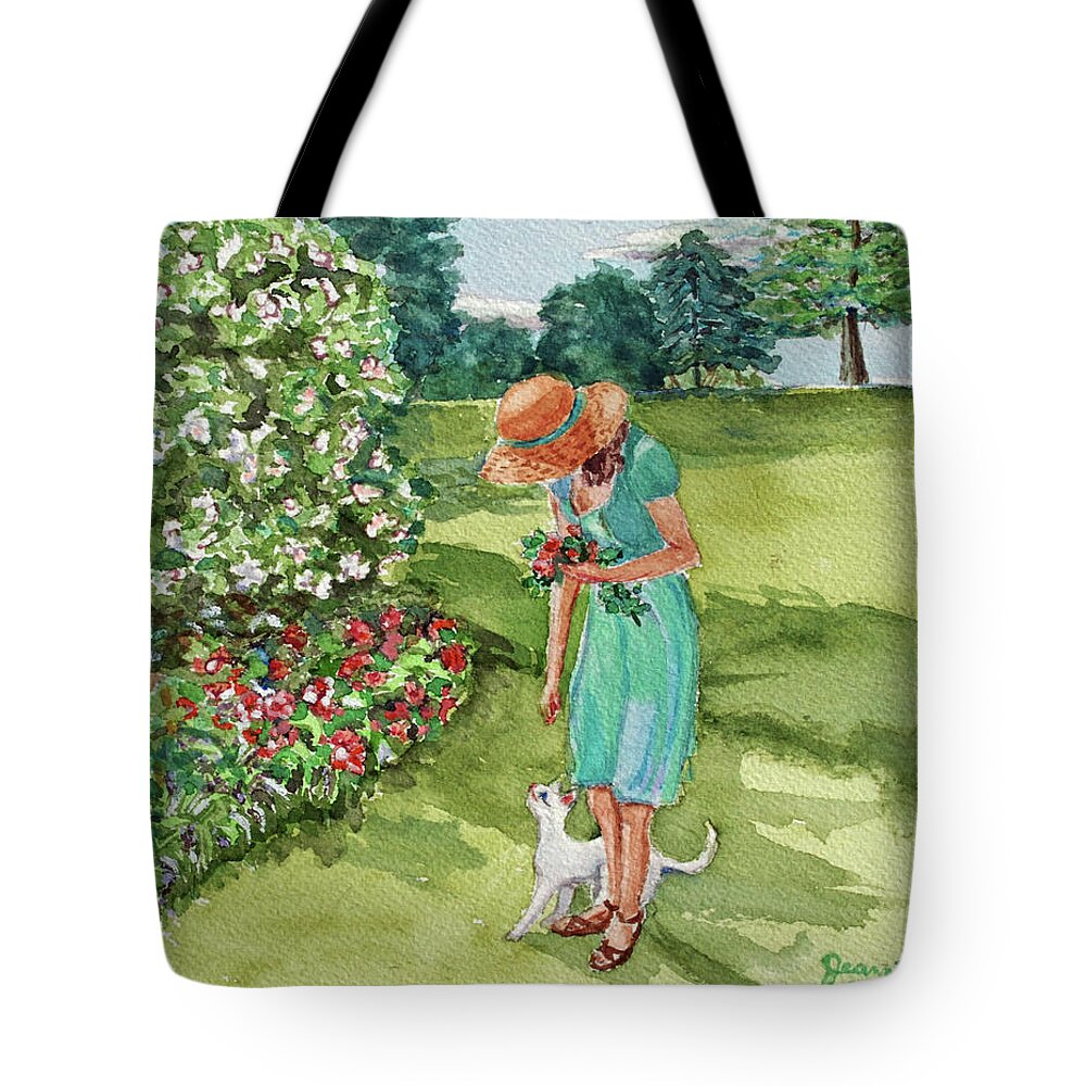 Girl Tote Bag featuring the painting Morning Greeting at Swan Harbor Farms by Jeannie Allerton