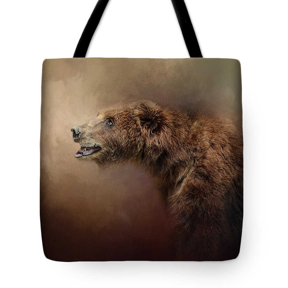 Jai Johnson Tote Bag featuring the photograph Morning Grizzly by Jai Johnson