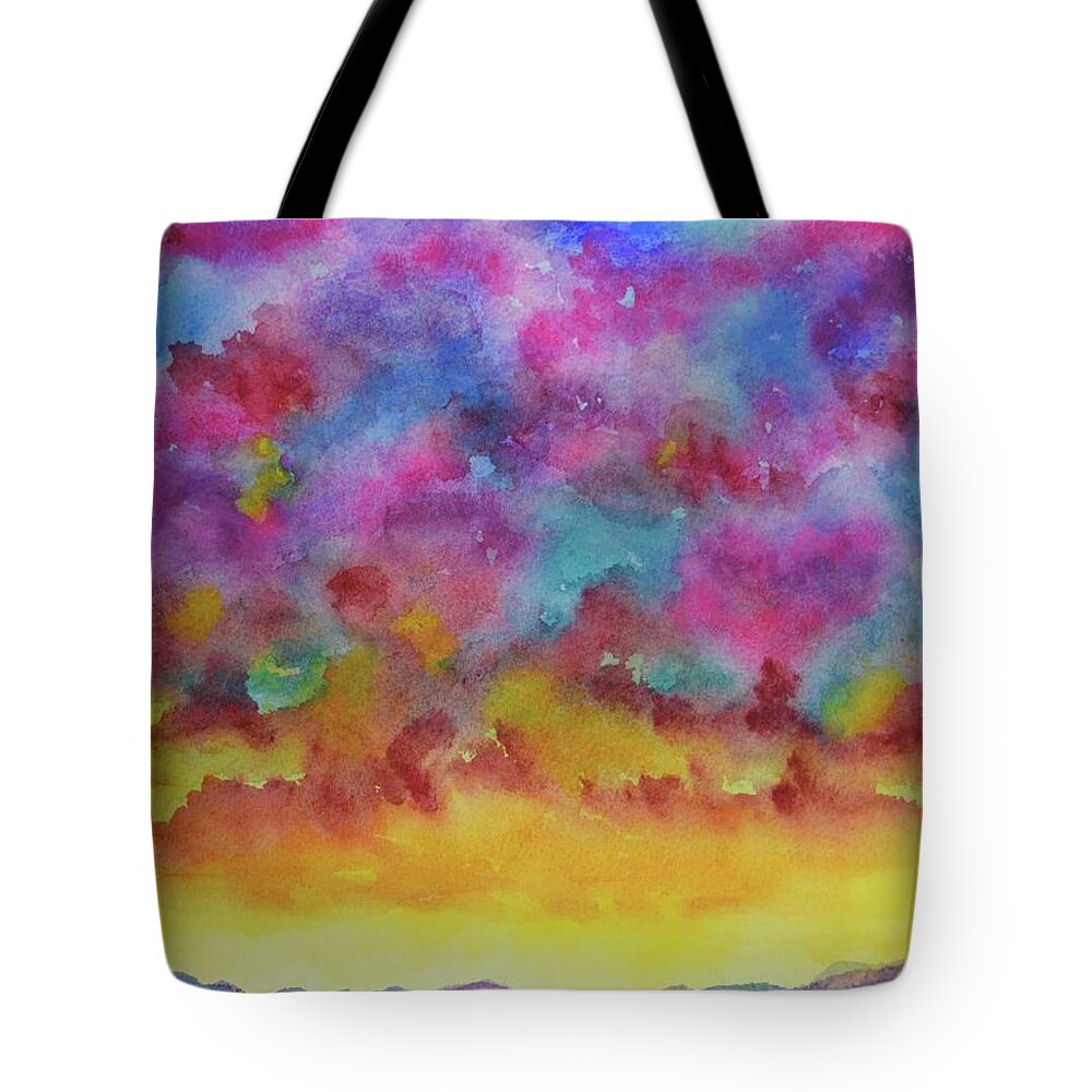  Barrieloustark Tote Bag featuring the painting Morning In Big Sky Country by Barrie Stark