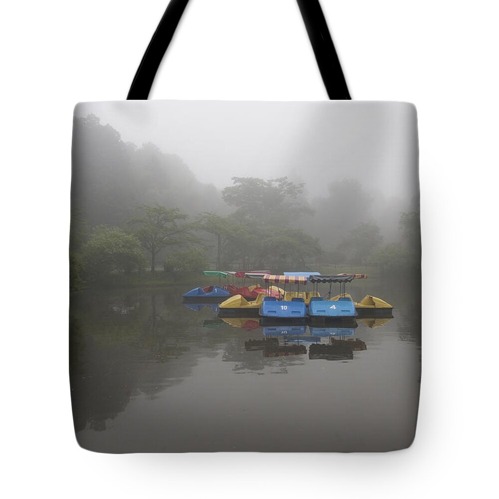 Morning Tote Bag featuring the photograph Morning Lake by Masami Iida
