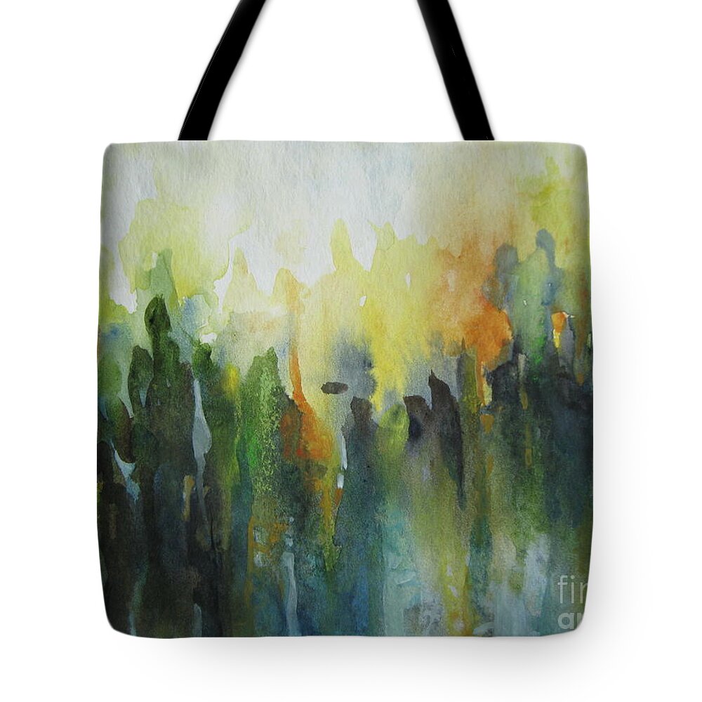  Tote Bag featuring the painting Morning light by Elena Oleniuc