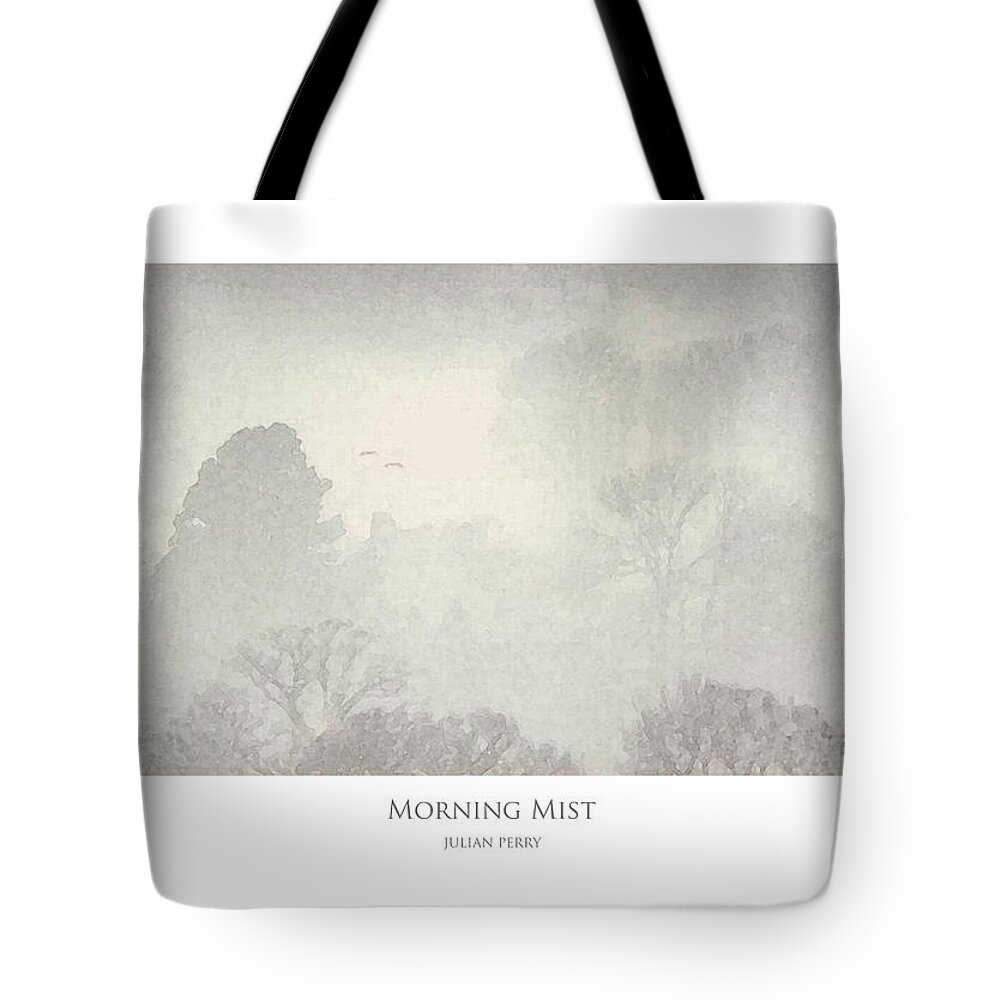 Mist Tote Bag featuring the digital art Morning Mist by Julian Perry