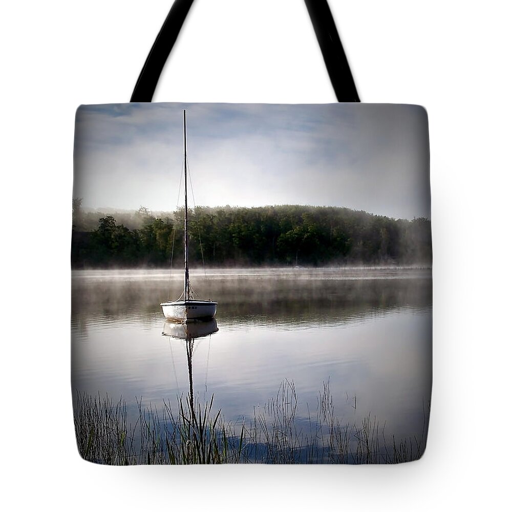 Landscape Tote Bag featuring the photograph Morning on White Sand Lake by Lauren Radke