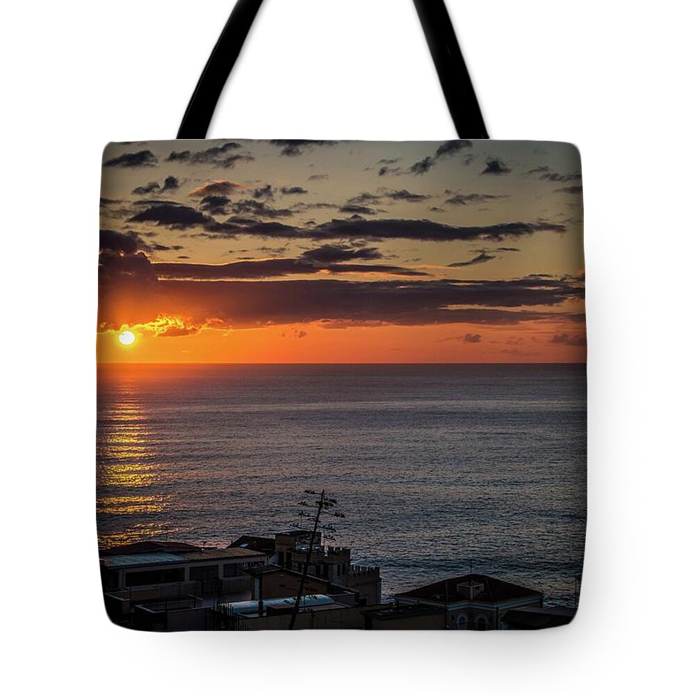 Sunrise Tote Bag featuring the photograph Morning Rays by Larkin's Balcony Photography