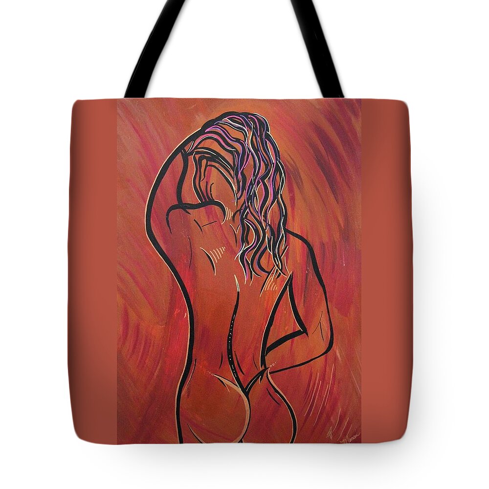Nude Paintings Tote Bag featuring the painting Morning Shower by Bill Manson