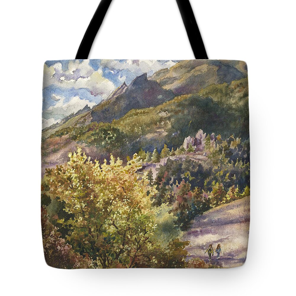 Autumn Painting Tote Bag featuring the painting Morning Walk at Mount Sanitas by Anne Gifford