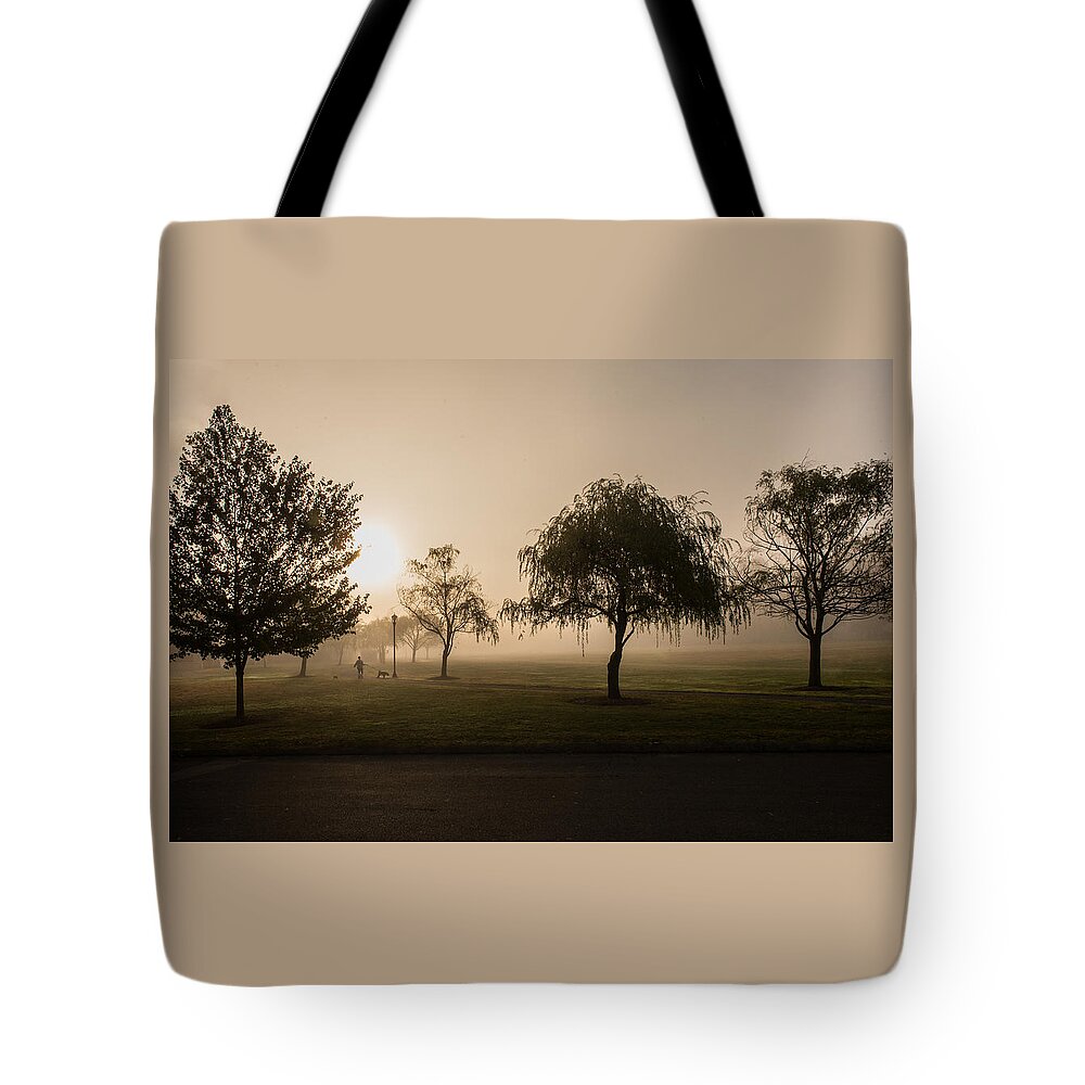 Connecticut Tote Bag featuring the photograph Morning Walk by Thomas Lavoie