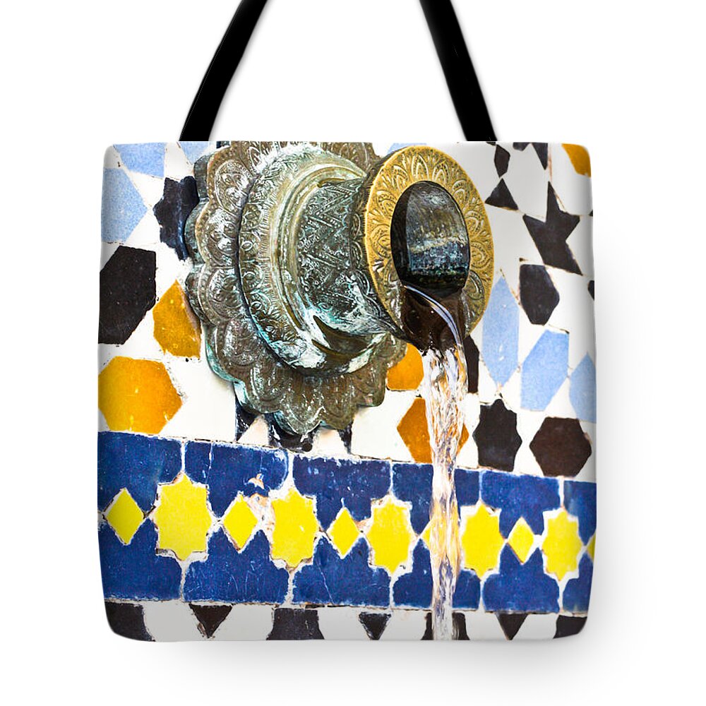 Ablution Tote Bag featuring the photograph Moroccan tap by Tom Gowanlock