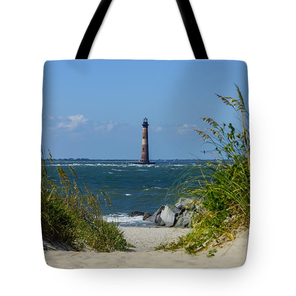 Folly Beach Tote Bag featuring the photograph Morris Lighthouse Dreams by Jennifer White