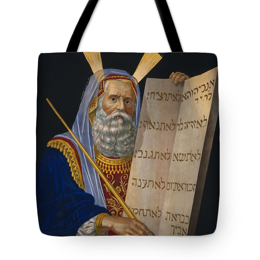 Moses Tote Bag featuring the painting Moses by Celestial Images