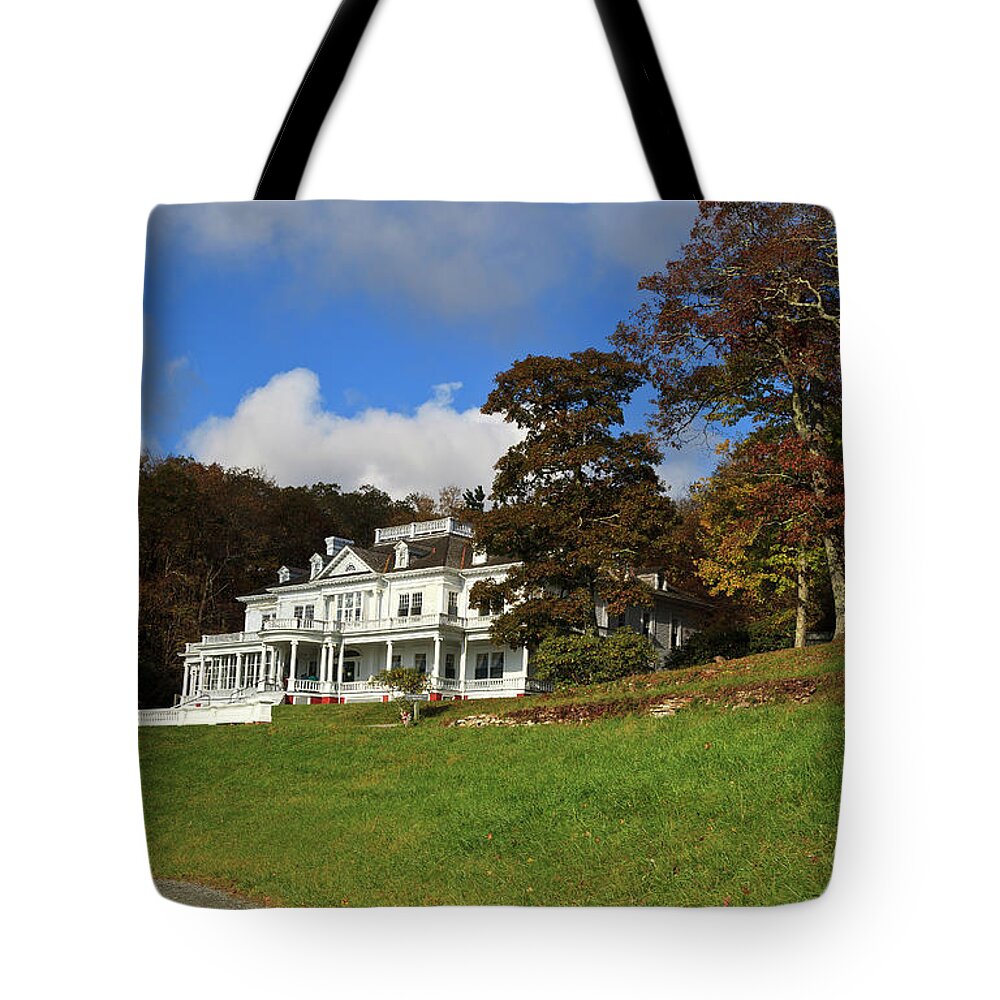 Moses Tote Bag featuring the photograph Moses Cone Flat Top Manor by Jill Lang