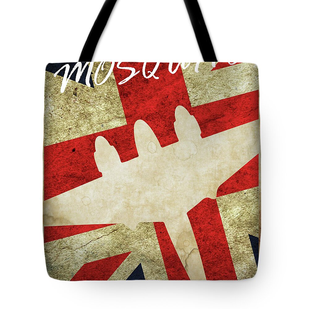 Vintage Ww2 Tote Bag featuring the digital art Mosquito Vintage Poster by Airpower Art