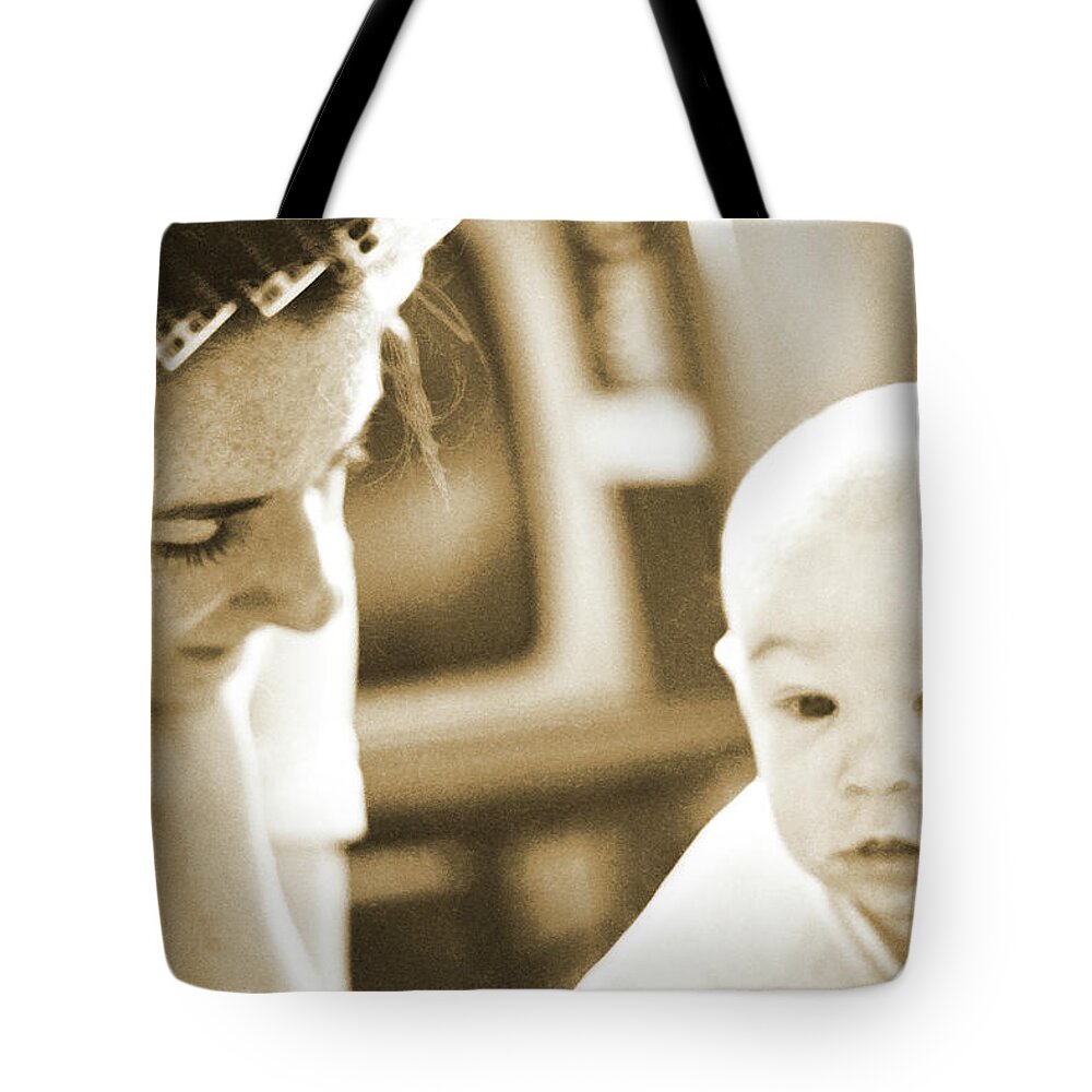 Mother And Child Tote Bag featuring the photograph Mother and Child by Geoff Jewett