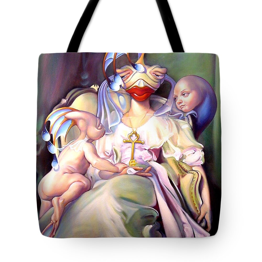 Mermaid Tote Bag featuring the painting Mother and Child Reunion by Patrick Anthony Pierson