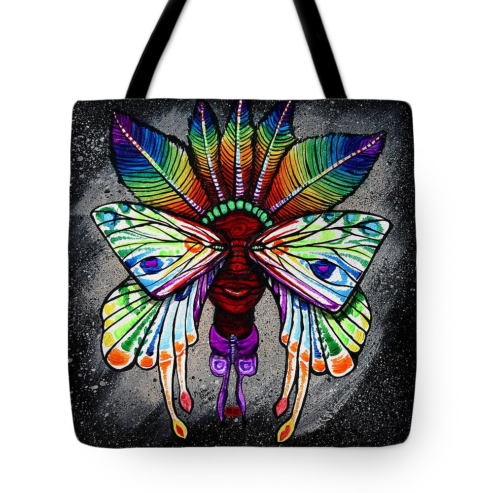Eyes Tote Bag featuring the painting Mother Earth 811 by M E