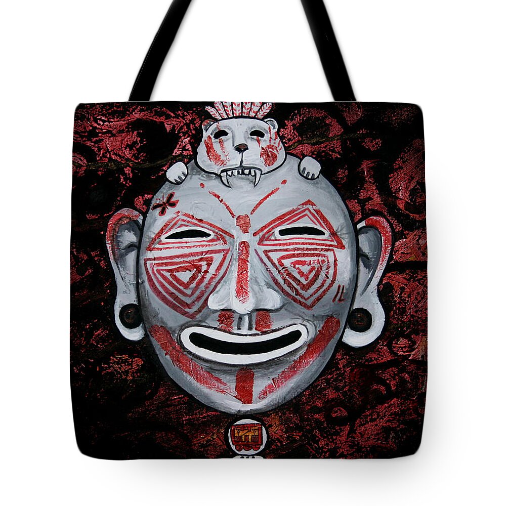 Eyes Tote Bag featuring the painting Mother Earth 812 by M E