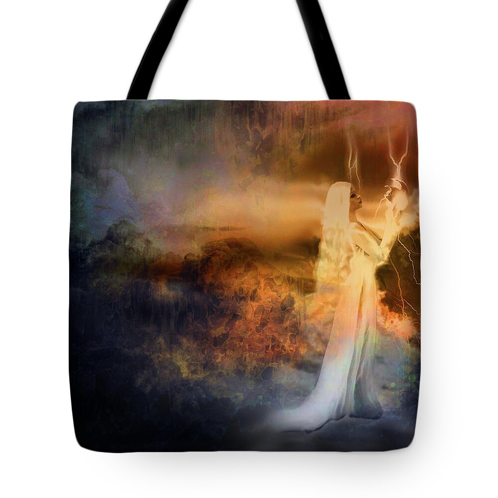Mother Of Dragons Tote Bag featuring the digital art Mother of Dragons by Lilia D