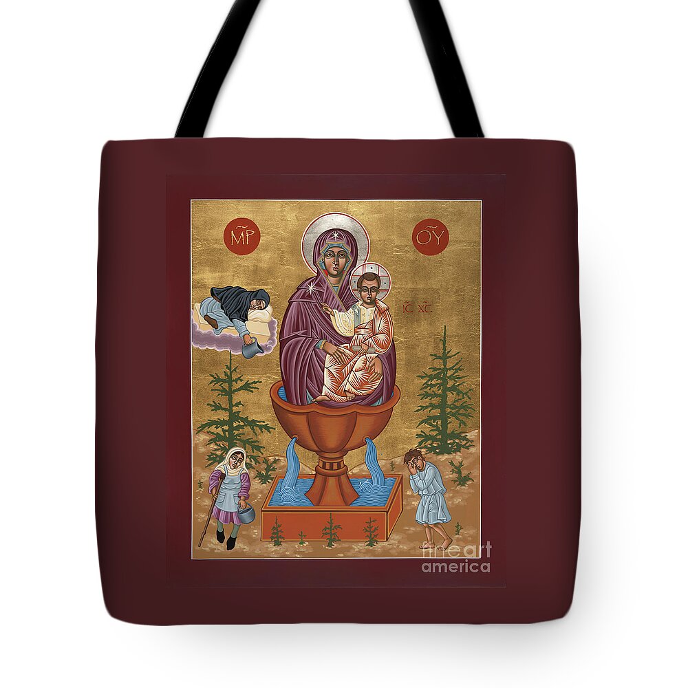 Mother Of God Life Giving Spring Tote Bag featuring the painting Mother of God Life Giving Spring 179 by William Hart McNichols