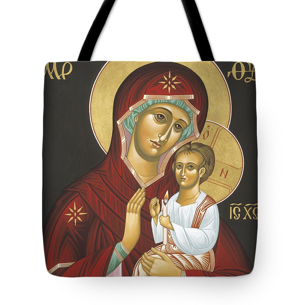 Mother Of God Light In All Darkness Tote Bag featuring the painting Mother of God Light In All Darkness 016 by William Hart McNichols