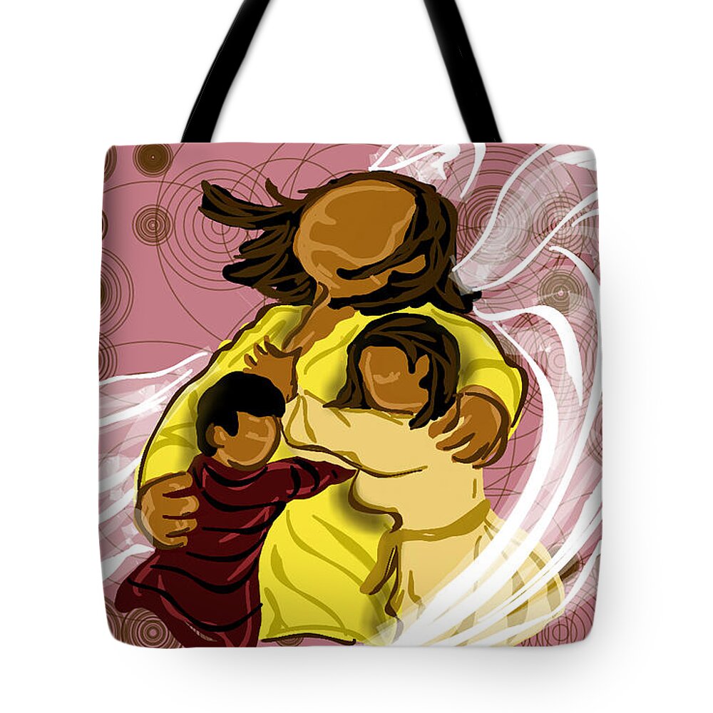 Mother Tote Bag featuring the digital art Mothers Love by Demitrius Motion Bullock