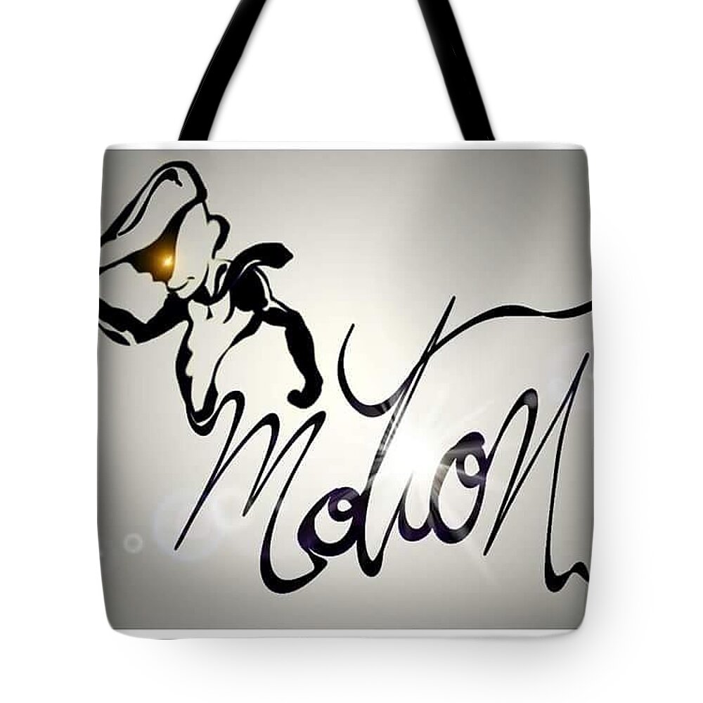Motion Tote Bag featuring the mixed media Motion Signature by Demitrius Motion Bullock