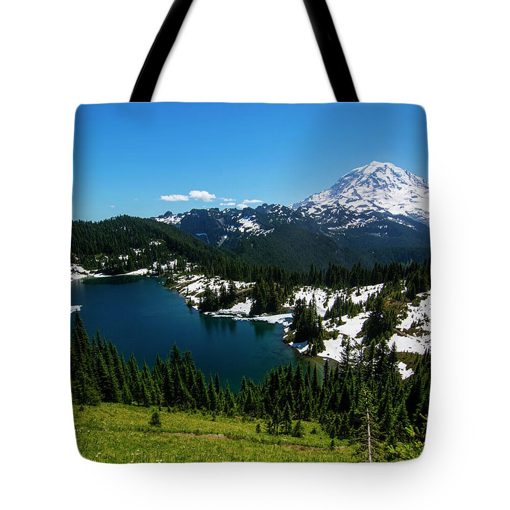 Hike Tote Bag featuring the photograph Mount Rainier and Eunice Lake by Pelo Blanco Photo
