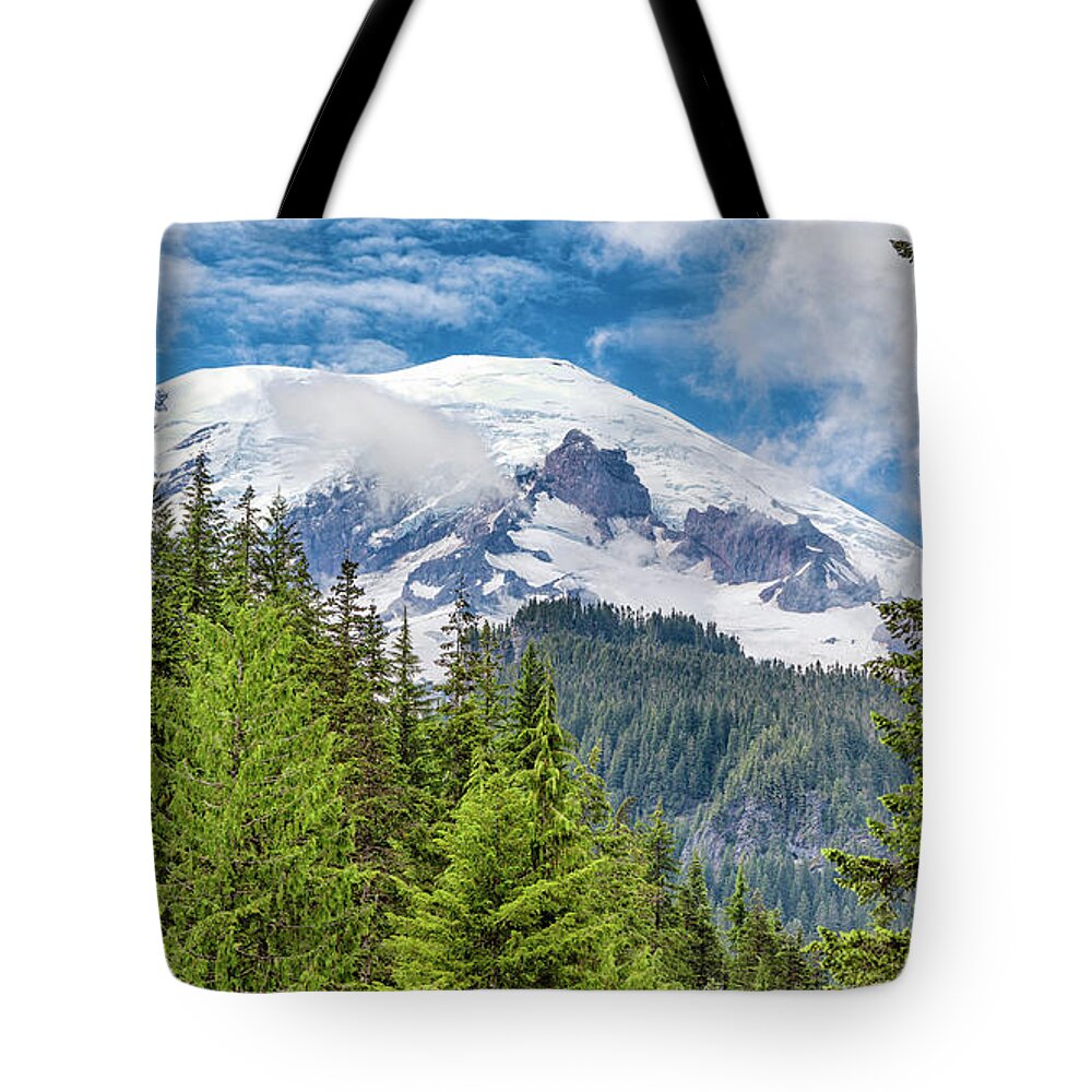 Mt Rainier Tote Bag featuring the photograph Mount Rainier View by Stephen Stookey
