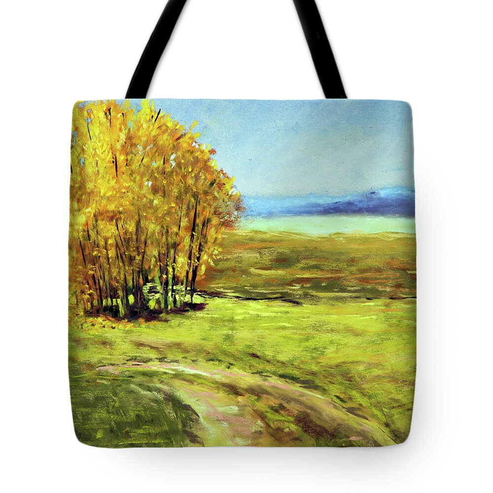 Pastel Tote Bag featuring the painting Mountain Autumn - Pastel Landscape by Barry Jones