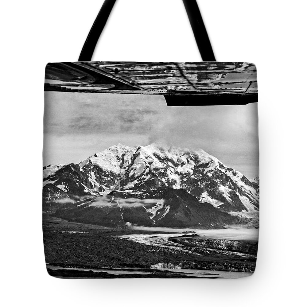 Alaska Tote Bag featuring the photograph Mountain Flying Alaska by Waterdancer 