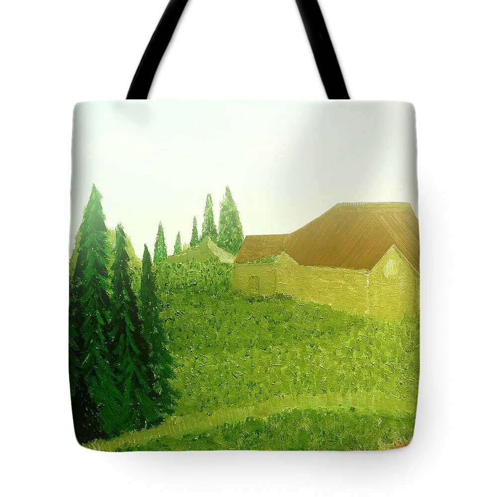 Mountains Tote Bag featuring the painting Mountain Rain by Bill OConnor