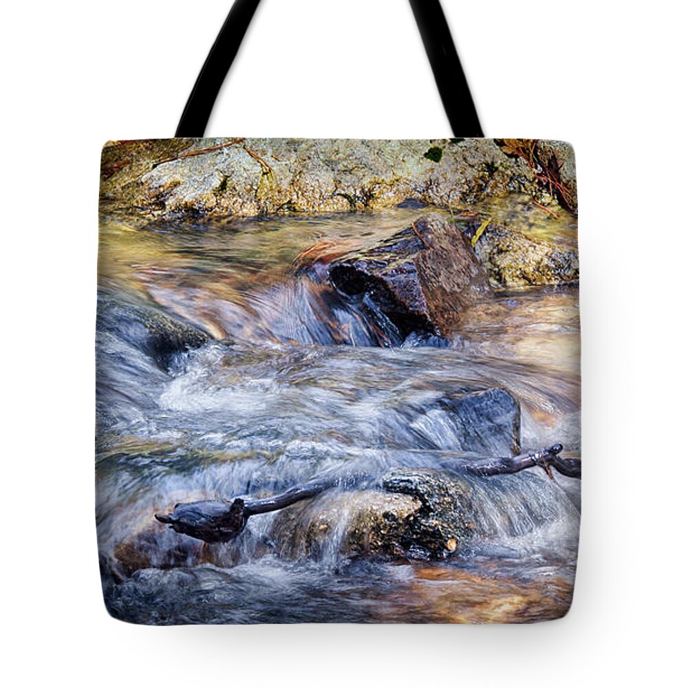 Running Water Tote Bag featuring the photograph Mountain Stream by Elaine Malott