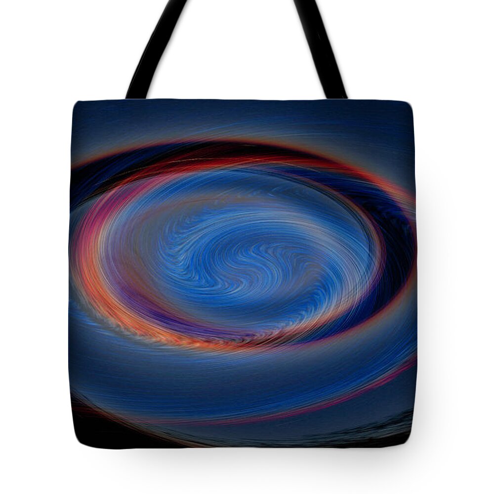 Basking Ridge Tote Bag featuring the photograph Mountain Sunset with a Twist by GeeLeesa Productions