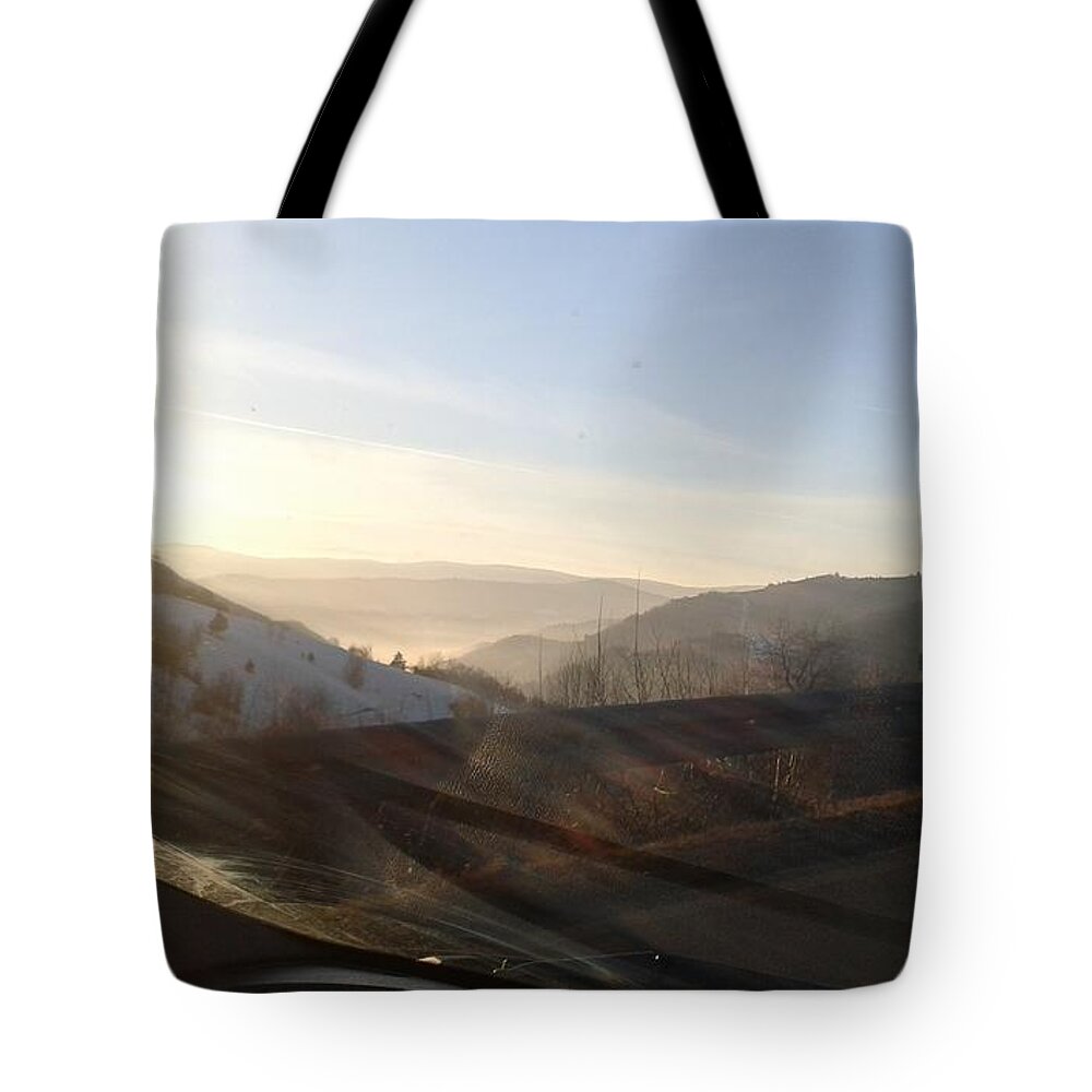 Mountain Tote Bag featuring the photograph Mountain view by Julija Jules