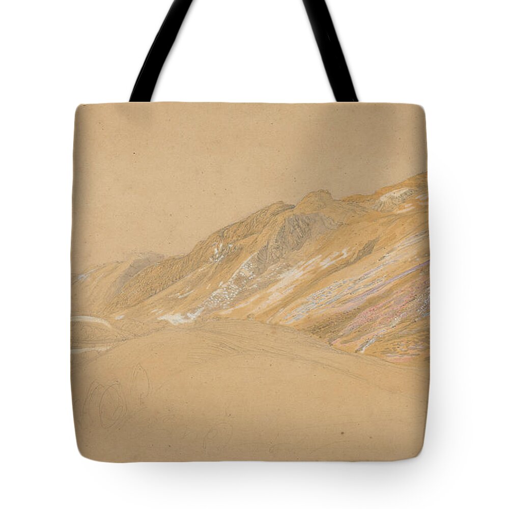 Samuel Palmer Tote Bag featuring the painting Mountains by the Traveller's Rest Near Dolgelly by Samuel Palmer